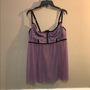 Cacique Women’s Lace Babydoll Lingerie 18/20 Lavender Coquette Feminine Sexy